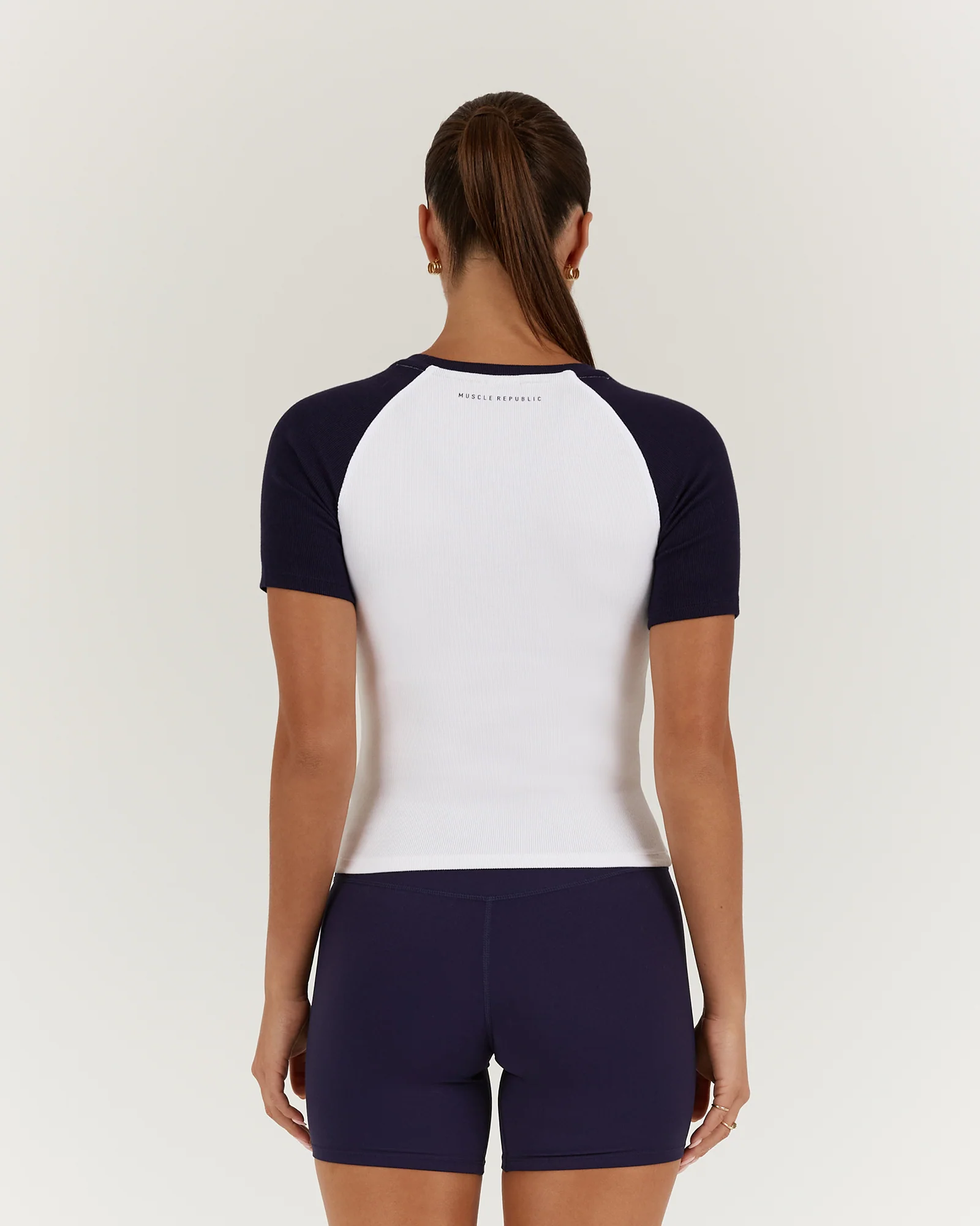 LEGACY SHORT SLEEVE TOP - WHITE NAVY - Image 3