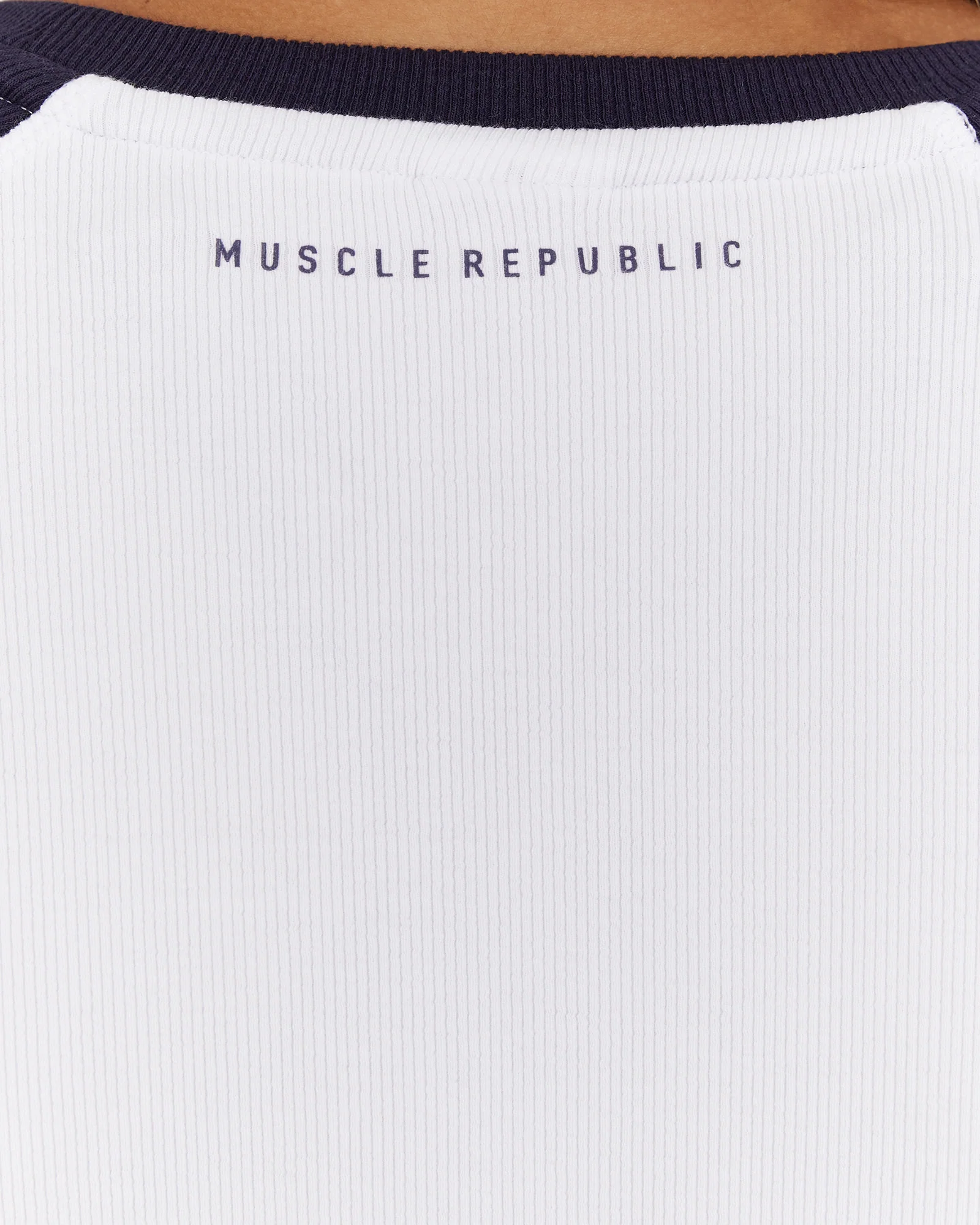 LEGACY SHORT SLEEVE TOP - WHITE NAVY - Image 4