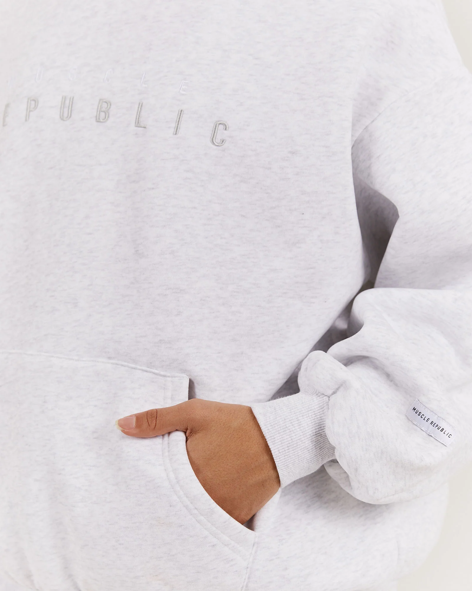 OVERSIZED HOODIE - SNOW GREY - Image 4